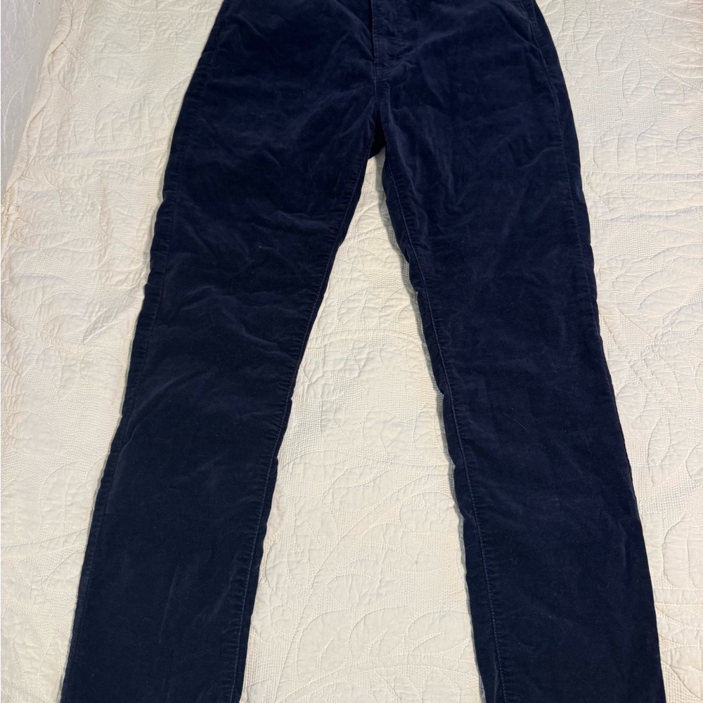 Gap Navy Velvet Straight Leg Pants